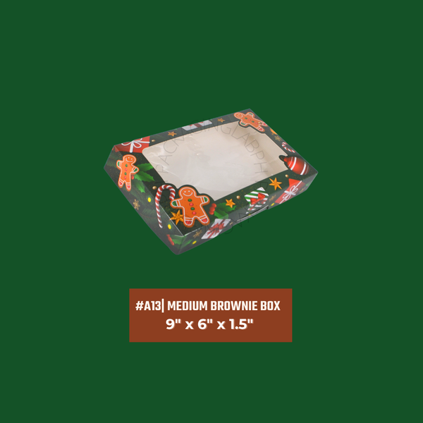 [20pcs] Christmas Design Brownie Box by Opal Box (2 sizes, 4 designs)