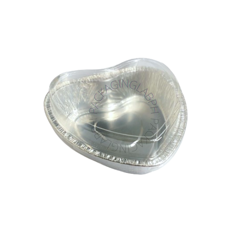 750ml Heart Aluminum Pan with Clear Lid