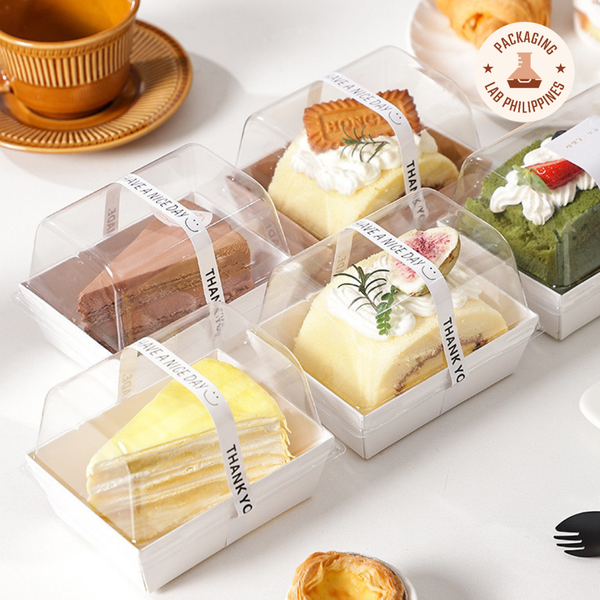 Cake Roll Paper Box with High Lid - White