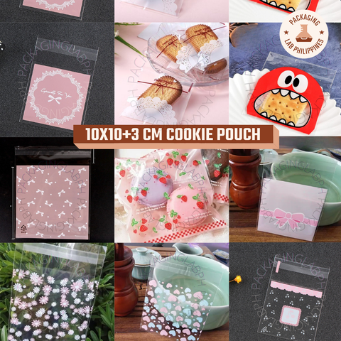 10x10cm Resealable Cookie Pouch / OPP Plastic Pouch with Design (18 Designs)