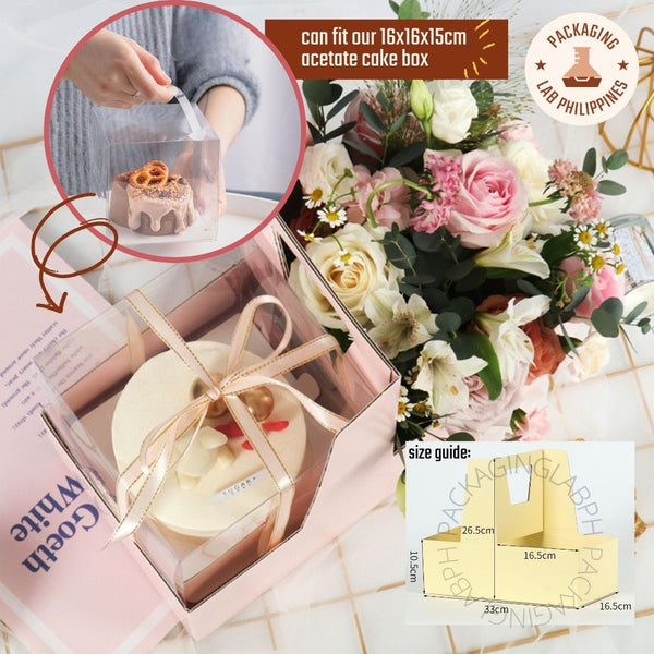 Corrugated Carrier for Cake and Flower Gift Set