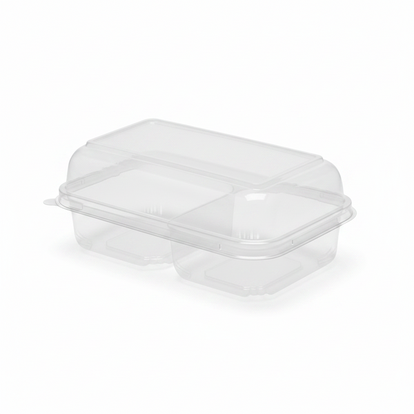 2 Compartment Clear Rectangle Container