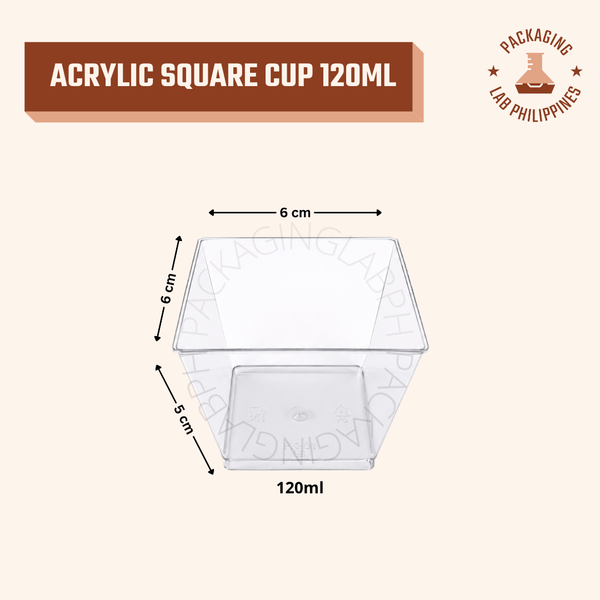 120ml Acrylic Square Cup