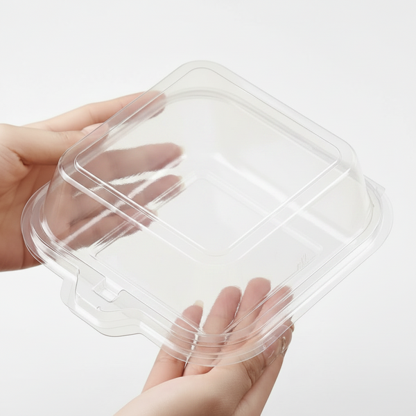 450ml Clear Square Clamshell / Plastic Bento Cake Box