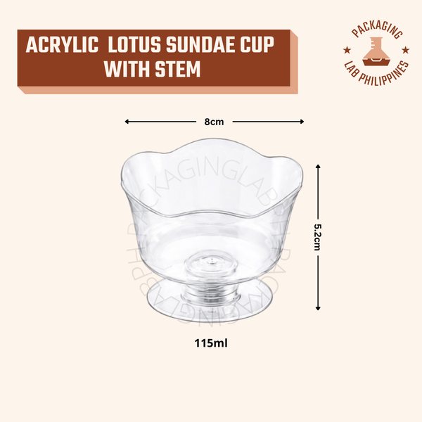 110ml Acrylic Lotus Cup with Stem