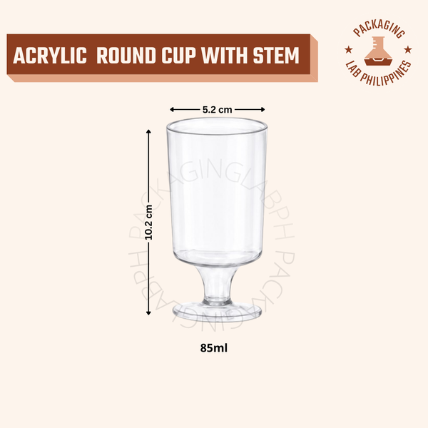 60ml Acrylic Short Round Cup with Stem