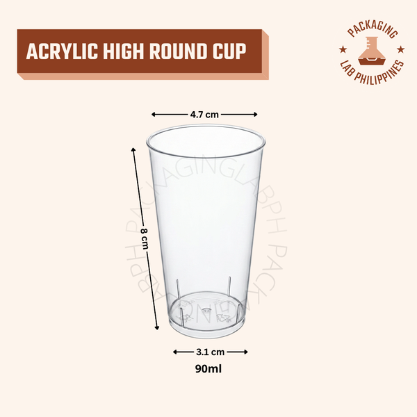 90ml Tall Round Acrylic Cup