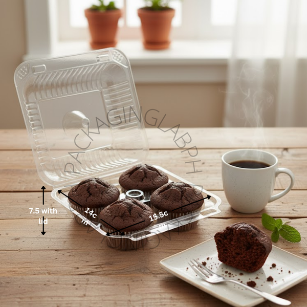 Clear Plastic Cupcake Clamshell (4/6/12 Hole)