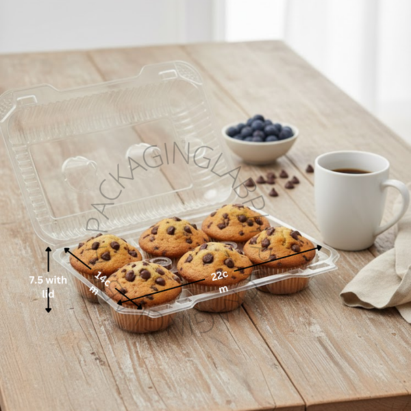 Clear Plastic Cupcake Clamshell (4/6/12 Hole)