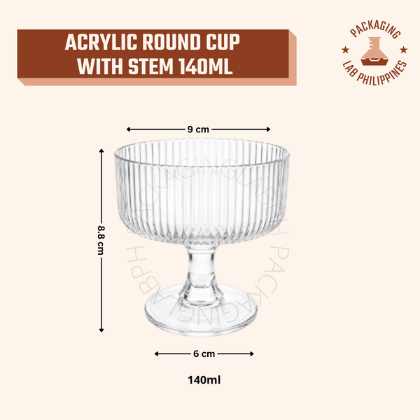 200ml Acrylic Fluted Sundae Cup with Steam