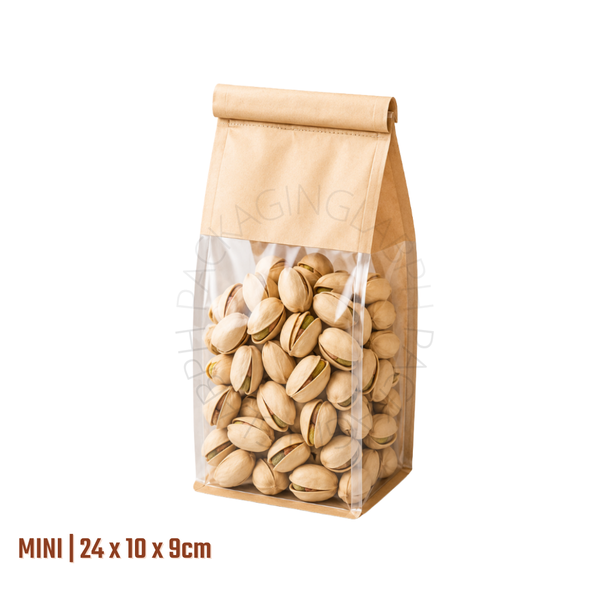 Bread & Pastry Bag with Window with Wire Seal (Self-Sealing Tie)