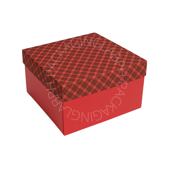 2-Pc Box - Red Checkered (8x8x5in, 10x10x5in, 12x12x5in)