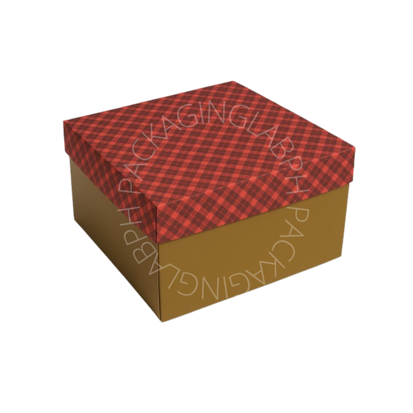 2-Pc Box - Red Checkered (8x8x5in, 10x10x5in, 12x12x5in)