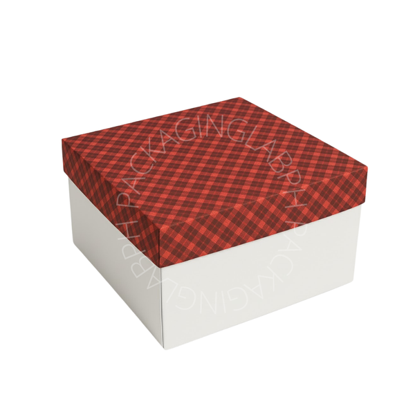 2-Pc Box - Red Checkered (8x8x5in, 10x10x5in, 12x12x5in)