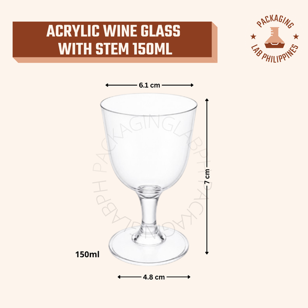 160ml Acrylic Disposable Wine Glass