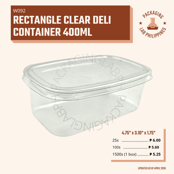 Rectangle Deli Container 400ml