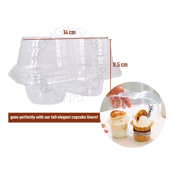 Tall Plastic Cupcake Clamshell (1 or 2 Hole)