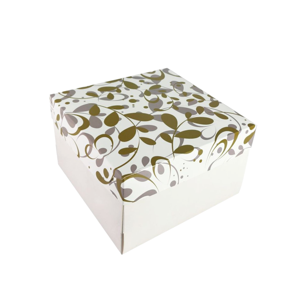 2-Pc Box - Gold Silver Print (8x8x5in, 10x10x5in, 12x12x5in)