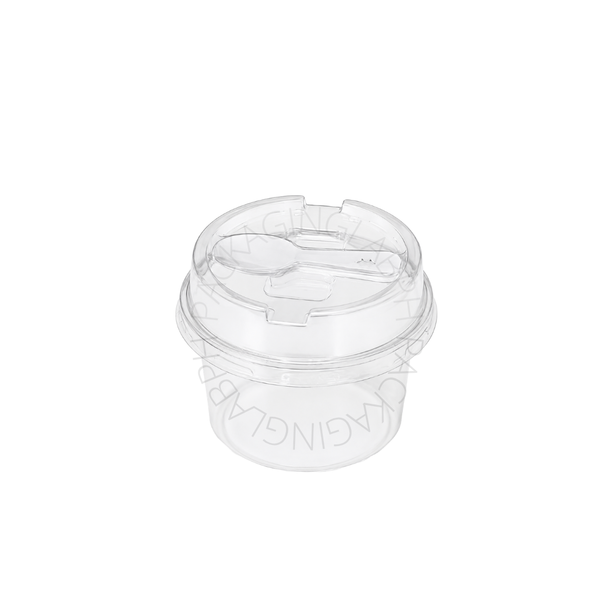 250ml Round Deli Pudding Cup with Spoon