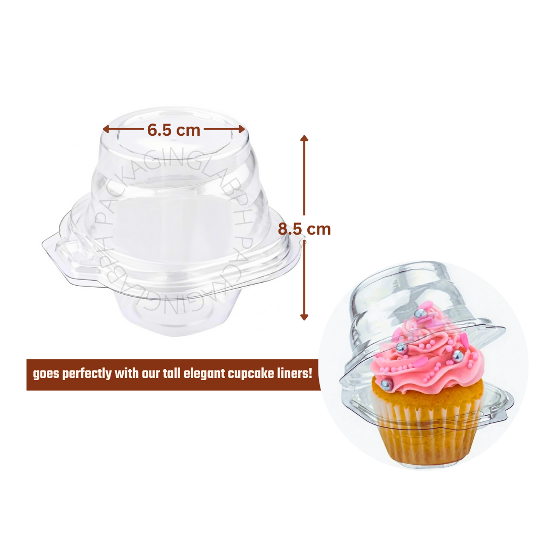 Tall Plastic Cupcake Clamshell (1 or 2 Hole)