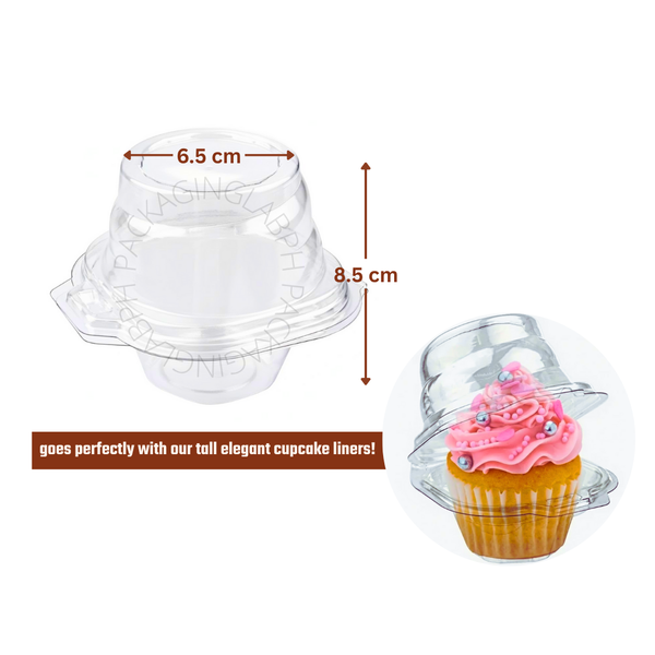 Tall Plastic Cupcake Clamshell (1 or 2 Hole)