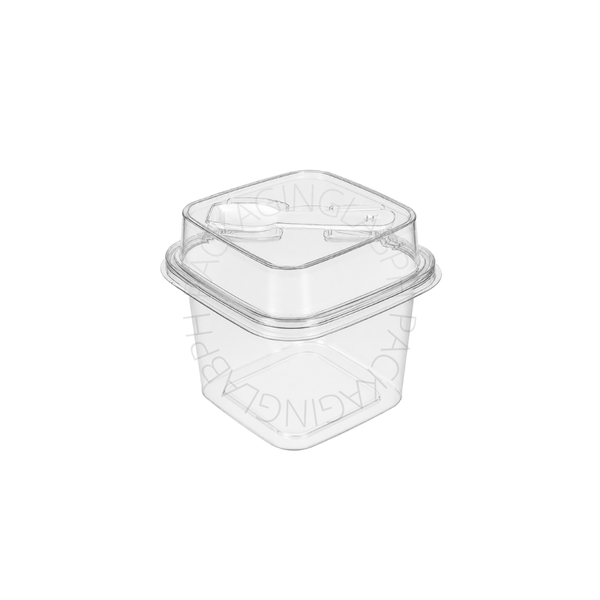 350ml Square Deli Cup with Spoon