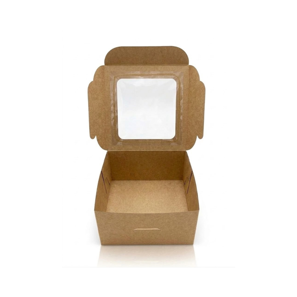 6x6x3 Laminated Pastry Box with Window by Opal Box