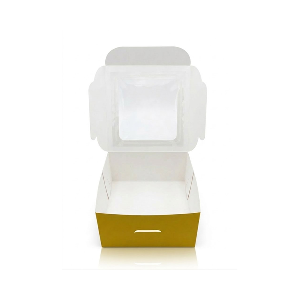 6x6x3 Laminated Pastry Box with Window by Opal Box