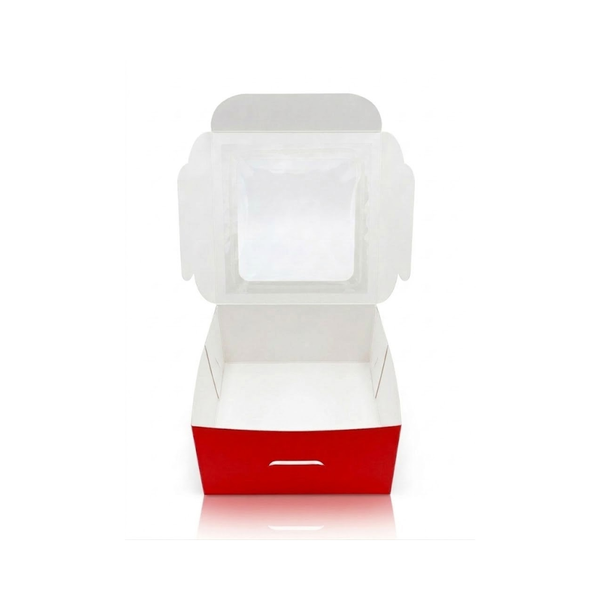 6x6x3 Laminated Pastry Box with Window by Opal Box