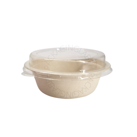 500ml Sugarcane Bagasse Bowl with Clear Lid