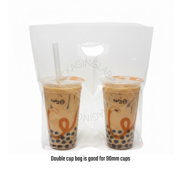 Premium Clear PE Plastic Bag for Takeout Cup / Milk Tea (Single and Double Cup)