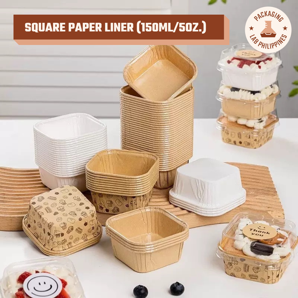 Greaseproof Square Cupcake Paper Liner (Lid available)