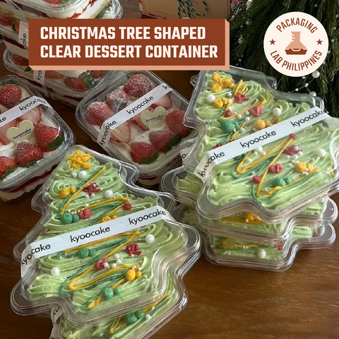 Christmas Tree Shaped Clear Dessert Container