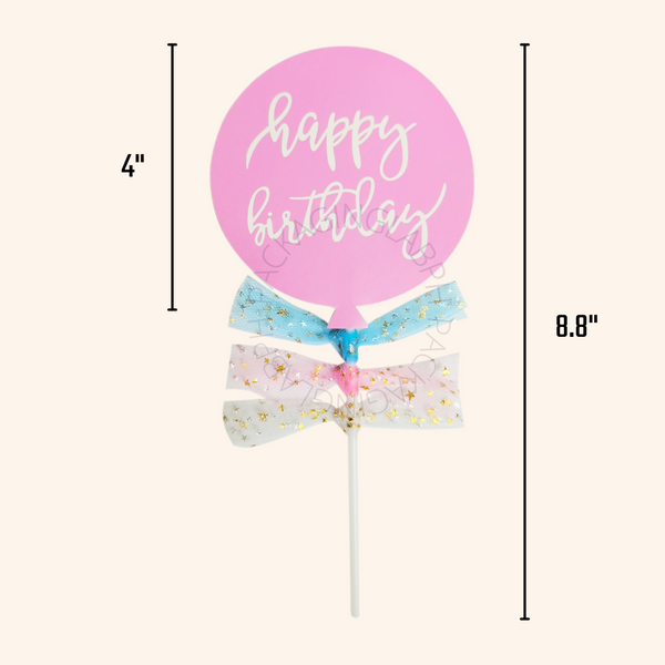 Happy Birthday Cake Topper with Tassels Decorative Birthday Banner