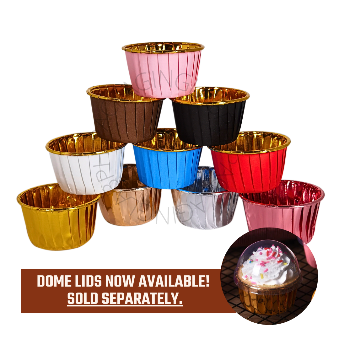 Colored Foil Cupcake Liner with Plastic Lid (Sold separately)