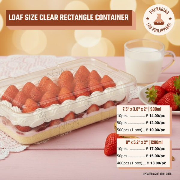 Loaf Size Clear Rectangle Container (2 Sizes)