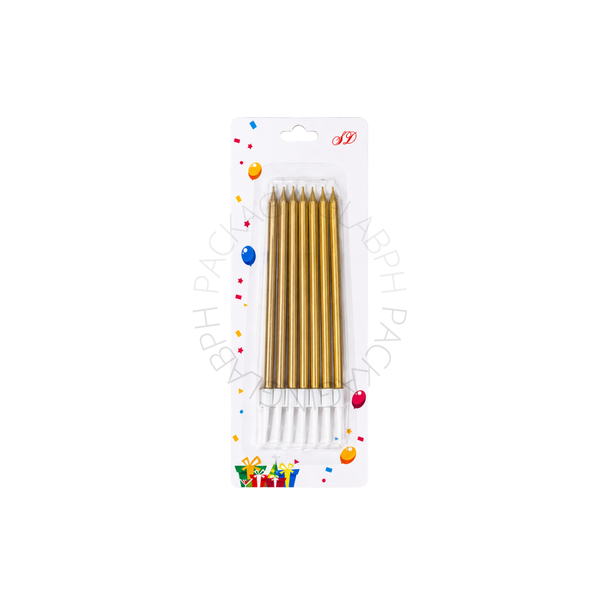 Long Birthday Candles in Gold / Silver / Pink / Champagne 6's
