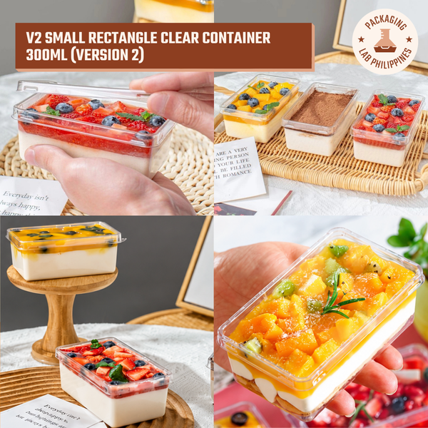 300ml Small Rectangle Clear Container V2