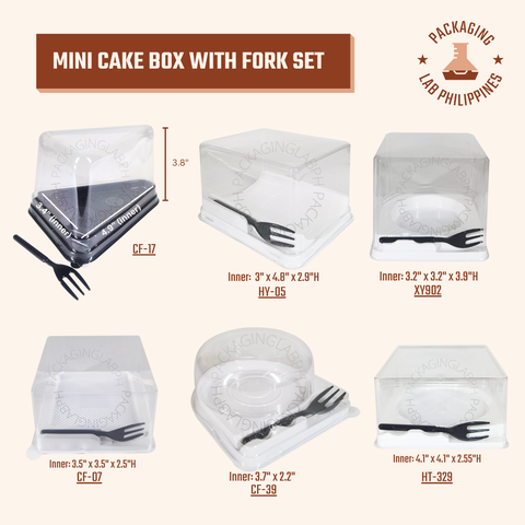 Mini Cake Box with Fork Set