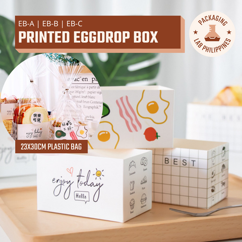 Printed Eggdrop Box with Plastic Bag (sold separately)