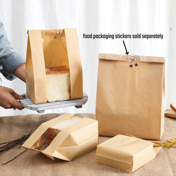 Regular Bread Toast Bag, Baguette Bag in Kraft / White