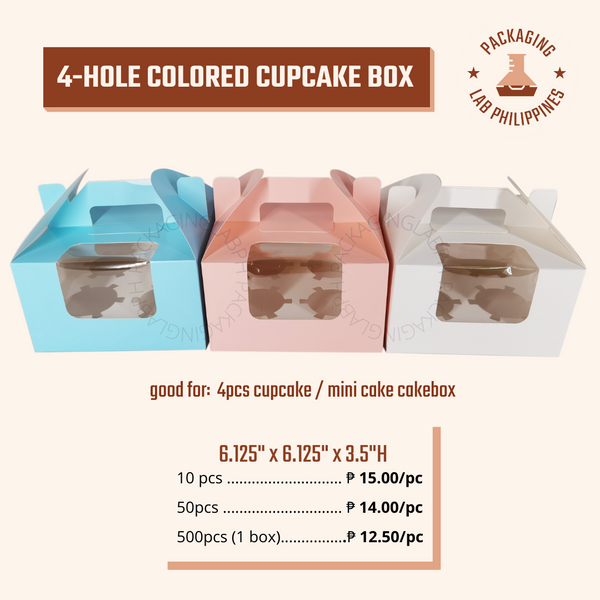 4-Hole Colored Cupcake Holder with Handle