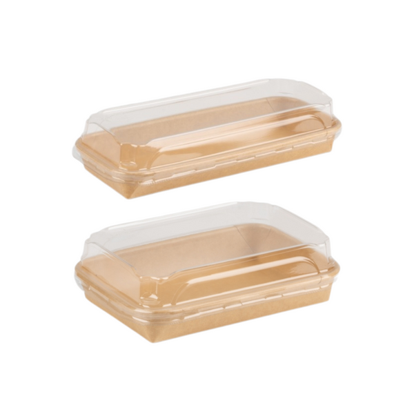 Paper Sushi Tray with Clear Lid