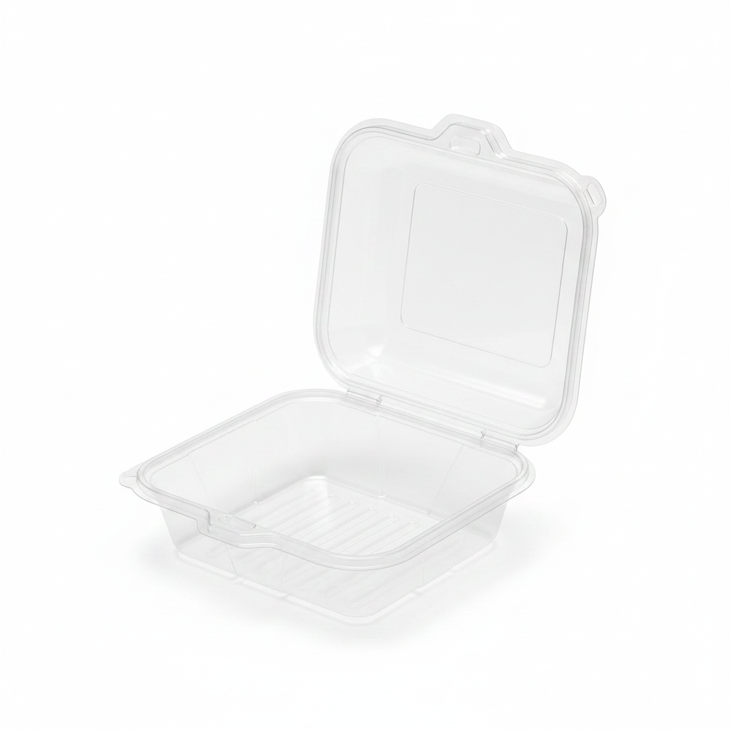 450ml Clear Square Clamshell / Plastic Bento Cake Box V2 – Packaging ...
