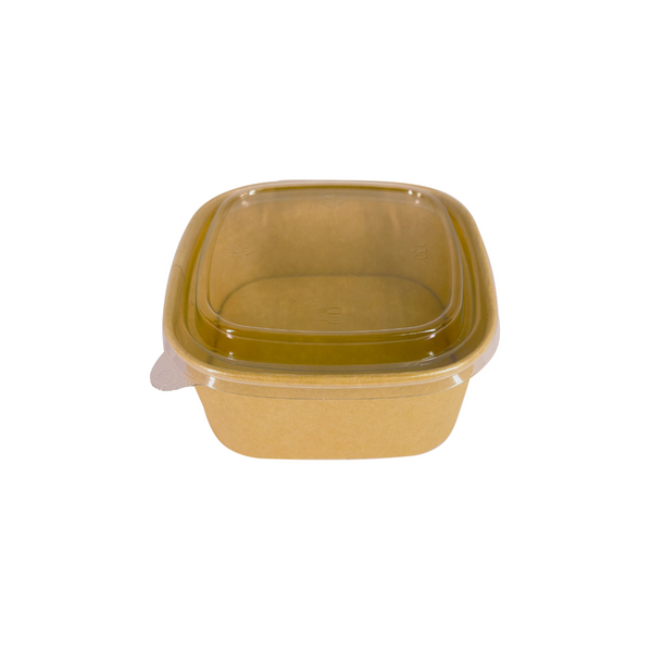 Square Kraft Tub with Clear Lid