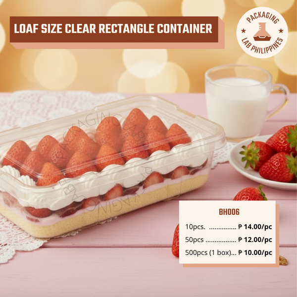 Loaf Size Clear Rectangle Container