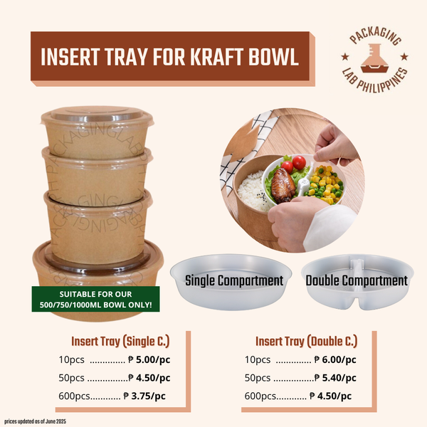 Kraft Bowl with Insert Tray / Ramen Separator Set
