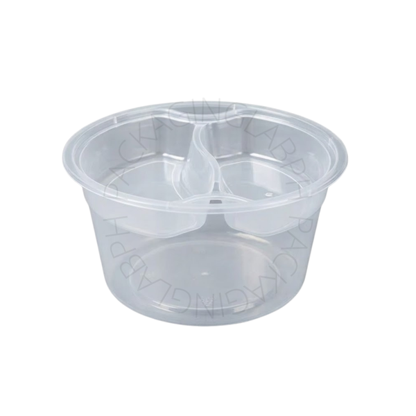 1750ml Clear & Black Ramen Bowl with Insert Trays
