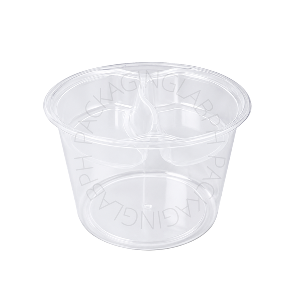 1750ml Clear & Black Ramen Bowl with Insert Trays
