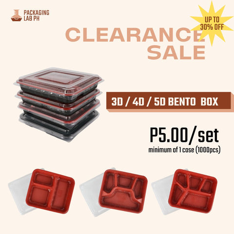 Plastic Bento Meal Box (3D/4D/5D) - 1000pcs